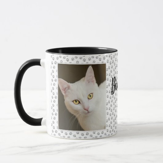 Personalisierte Cat Mama Foto Tasse (Links)
