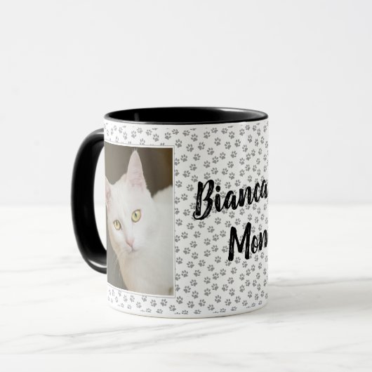 Personalisierte Cat Mama Foto Tasse (Vorderseite Links)