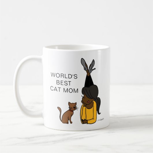 Personalisierte Cat Mama Kaffee Tasse (Links)