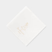 Personalisierte Cat Pet Illustration Wedding Gold Servietten Mit Folie (Rechts)