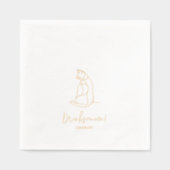 Personalisierte Cat Pet Illustration Wedding Gold Servietten Mit Folie (Vorderseite)
