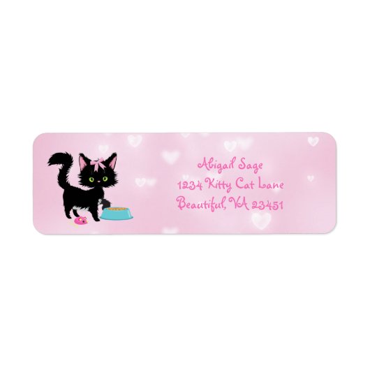 Personalisierte Cat Pink und White Girl-Adresse (Vorne)
