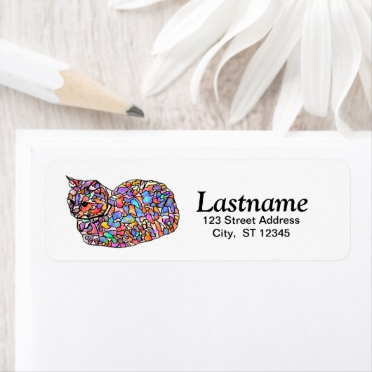 Personalisierte Cat-Rücksendeadressen-Aufkleber (Insitu)