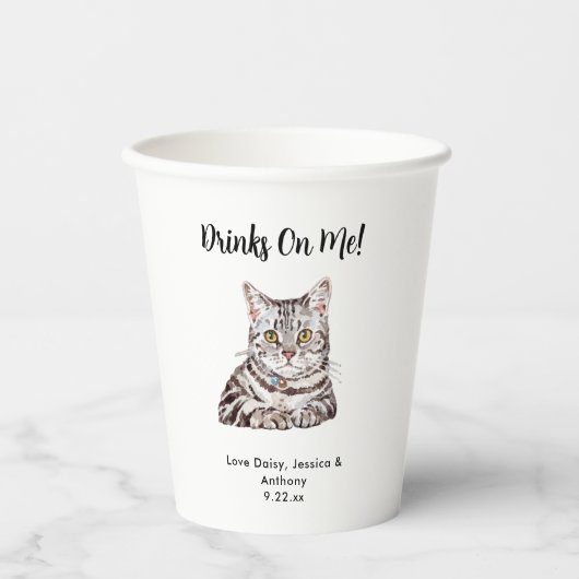 Personalisierte Cat Wedding Pappbecher (Vorderseite)