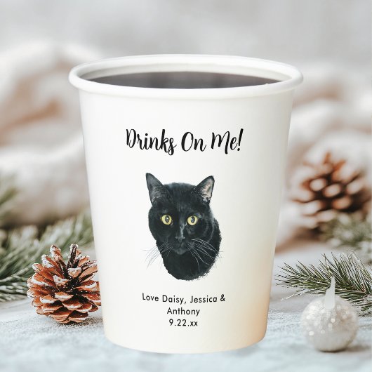 Personalisierte Cat Wedding Pappbecher