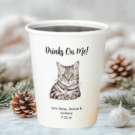 Personalisierte Cat Wedding Pappbecher
