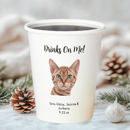 Personalisierte Cat Wedding Pappbecher