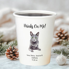 Personalisierte Cat Wedding Pappbecher
