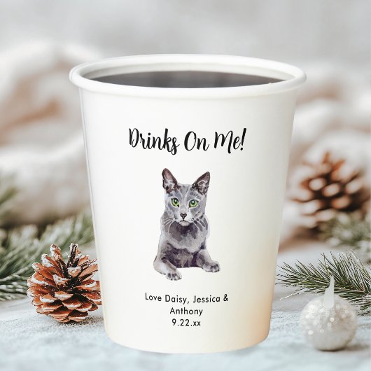 Personalisierte Cat Wedding Pappbecher