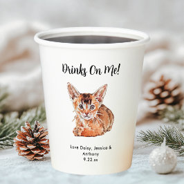 Personalisierte Cat Wedding Pappbecher