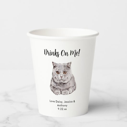 Personalisierte Cat Wedding Pappbecher (Vorderseite)