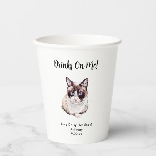 Personalisierte Cat Wedding Pappbecher (Vorderseite)
