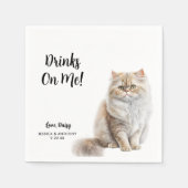Personalisierte Cat Wedding Serviette (Vorderseite)