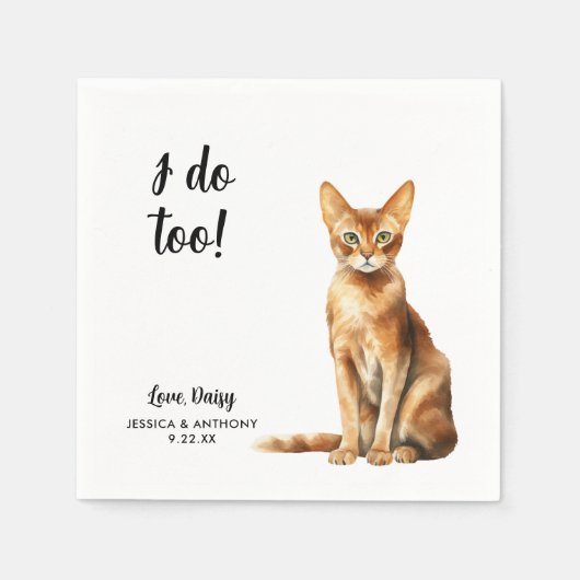 Personalisierte Cat Wedding Serviette (Vorderseite)