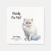Personalisierte Cat Wedding Serviette (Vorderseite)