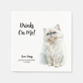 Personalisierte Cat Wedding Serviette (Vorderseite)