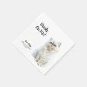 Personalisierte Cat Wedding Serviette (Ecke)
