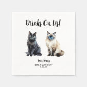 Personalisierte Cat Wedding Serviette (Vorderseite)