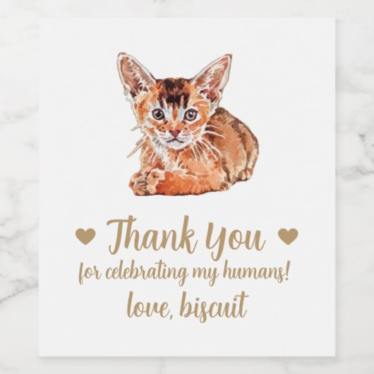 Personalisierte Cat Wedding Weinetikett (Einzelnes Label)