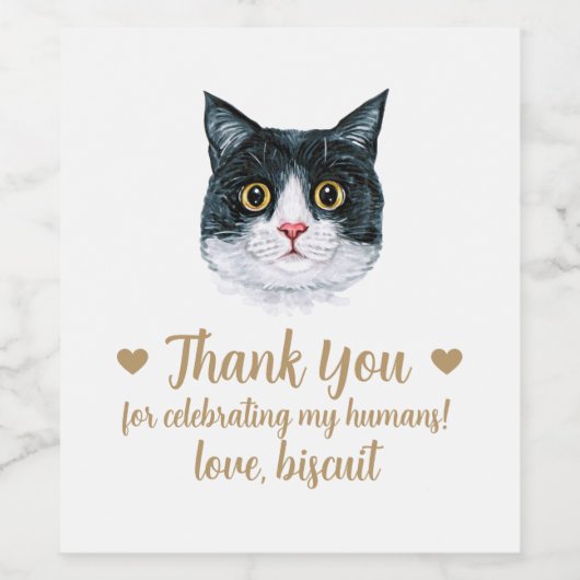 Personalisierte Cat Wedding Weinetikett (Einzelnes Label)