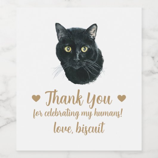 Personalisierte Cat Wedding Weinetikett (Einzelnes Label)