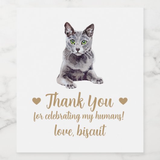 Personalisierte Cat Wedding Weinetikett (Einzelnes Label)