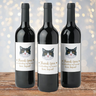 Personalisierte Cat Wedding Weinetikett