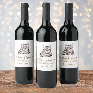 Personalisierte Cat Wedding Weinetikett