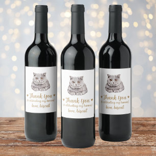 Personalisierte Cat Wedding Weinetikett