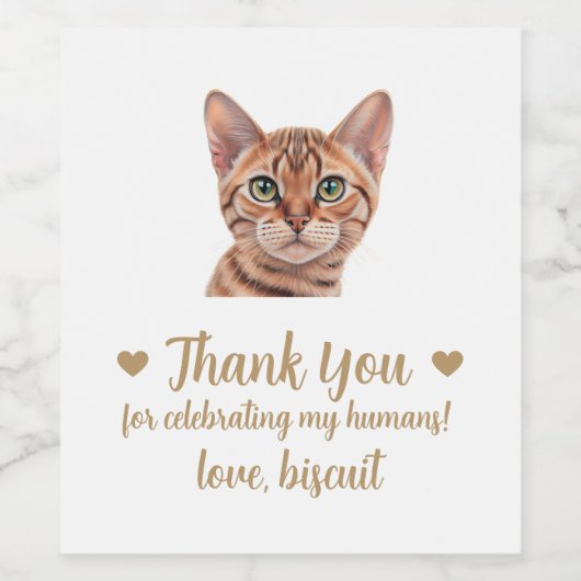 Personalisierte Cat Wedding Weinetikett (Einzelnes Label)