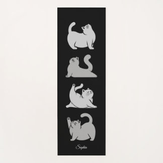 Personalisierte Cat Yoga Mat, Individuelle Name Gy Yogamatte
