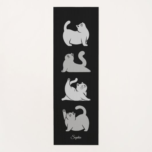 Personalisierte Cat Yoga Mat, Individuelle Name Gy Yogamatte (Vorderseite)