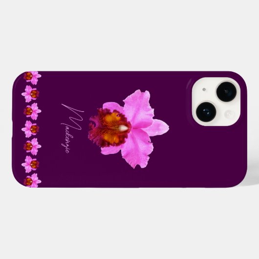 Personalisierte Cattleya Orchid Motif Drucksache Case-Mate iPhone Hülle (Rückseite (Horizontal))