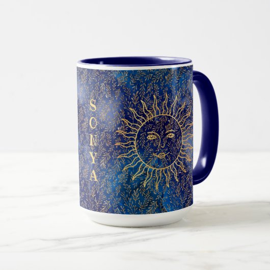 Personalisierte Celestial Sun and Moon 15 oz Tasse (VorderseiteRechts)