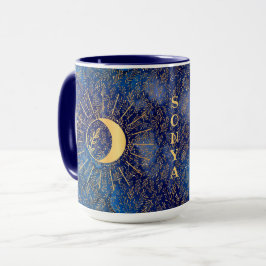 Personalisierte Celestial Sun and Moon 15 oz Tasse