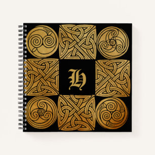 Personalisierte Celtic Knüpfarbeit Cross Spiral No Notizblock