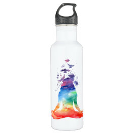 PERSONALISIERTE CHAKRA LOTOS-YOGA-WASSER-FLASCHE TRINKFLASCHE