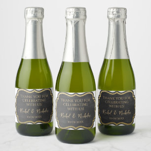 personalisierte Champagner-Miniaturflaschen Gesche Schaumweinetikett