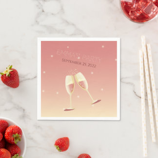 Personalisierte Champagnerbrille Papier Napkins Serviette