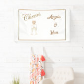 Personalisierte Champagnerbrille und Herz Banner (Insitu)