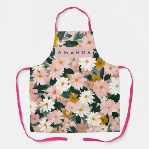 Personalisierte charmante rosa und weiße Daisy-Blu Schürze
