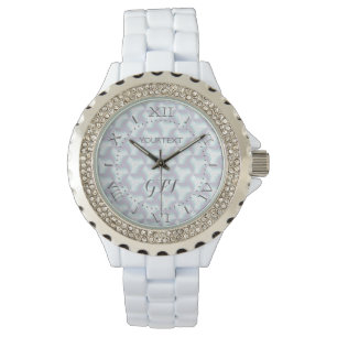 Personalisierte Checkered Perlmuttart-Skala Armbanduhr