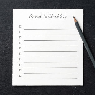 Personalisierte Checkliste - 40-Seiten-Notizblock Notizblock