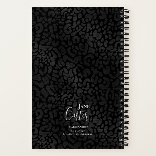 Personalisierte Checkliste für schwarzen Leopard Notizblock (Rückseite)