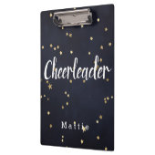 Personalisierte Cheerleader Navy Blue und Gold Sta Klemmbrett (Links)