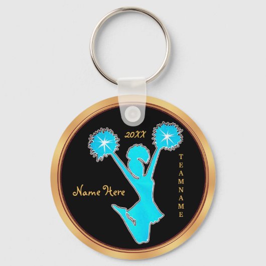 Personalisierte Cheerleader-Schlüsselanhänger mit  Schlüsselanhänger (Vorderseite)
