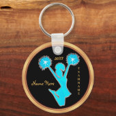 Personalisierte Cheerleader-Schlüsselanhänger mit  Schlüsselanhänger (Rückseite)