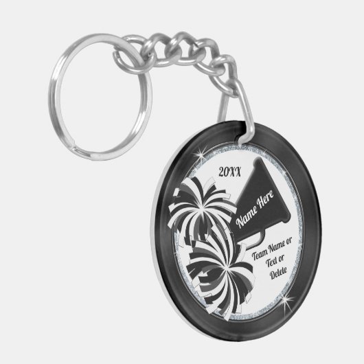Personalisierte Cheerleading Geschenke. 2 Seitenw Schlüsselanhänger (Vorderseite links)