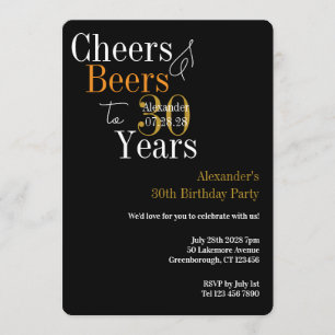 Personalisierte Cheers und Biere 30. Geburtstagsfe Einladung