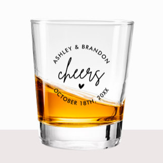 Personalisierte Cheers Wedding Shooters Schnapsglas